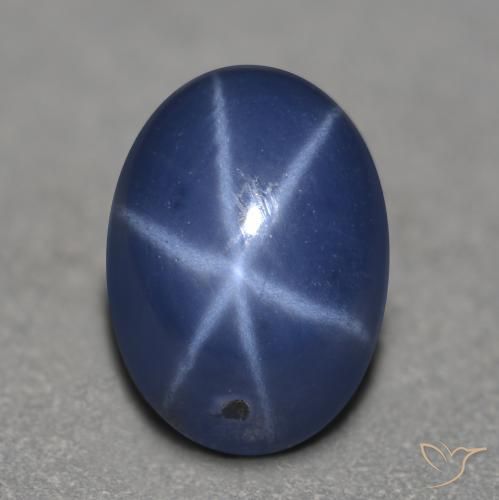 Saphir Étoilé Bleu marine naturelle Coupe ovale, 1.25 ct, Translucide