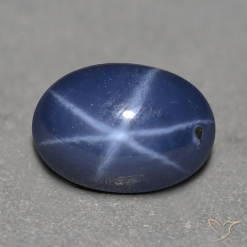 Saphir Étoilé Bleu marine naturelle Coupe ovale, 1.25 ct, Translucide