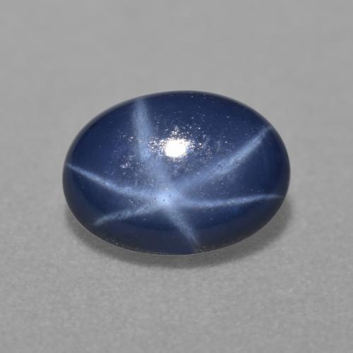 Saphir Étoilé Bleu foncé naturelle Coupe ovale, 0.97 ct, Translucide