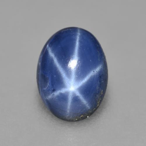Saphir étoilé bleue naturelle coupe ovale, 0,99 ct, opaque