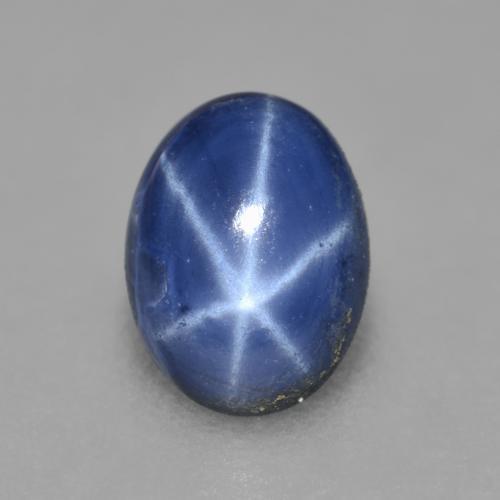 Saphir étoilé bleue naturelle coupe ovale, 0,99 ct, opaque