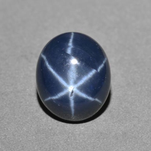 Saphir étoilé bleue naturelle coupe ovale, 2,87 ct, opaque