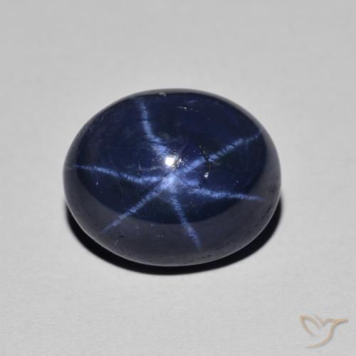 Saphir étoilé Bleu marine naturelle ovale, 4.40 ct, Opaque