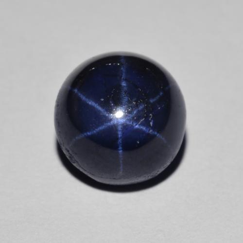 Saphir étoilé bleue naturelle coupe roude, 3,02 ct, opaque