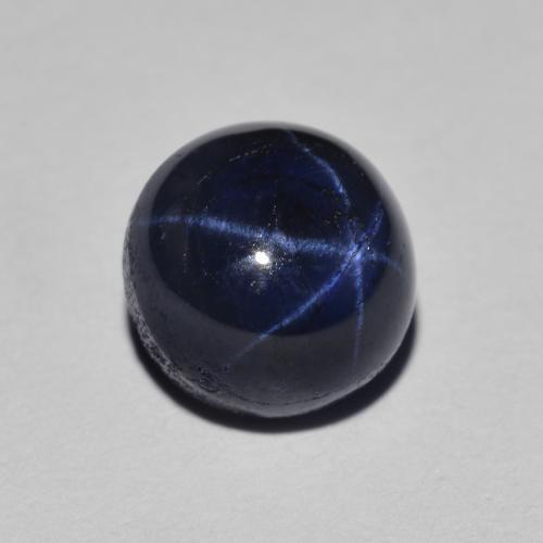 Saphir étoilé bleue naturelle coupe roude, 3,02 ct, opaque