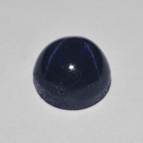 Saphir étoilé bleue naturelle coupe roude, 3,02 ct, opaque