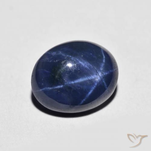 Saphir étoilé bleue naturelle coupe ovale, 2,70 ct, opaque