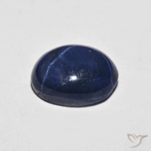 Saphir étoilé bleue naturelle coupe ovale, 2,70 ct, opaque