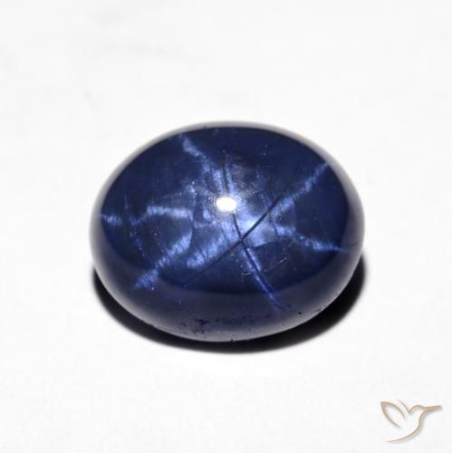 Saphir étoilé Bleu marine naturelle ovale, 4.28 ct, Opaque