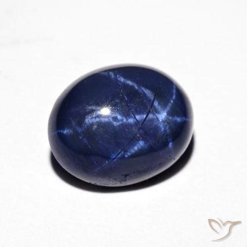 Saphir étoilé Bleu marine naturelle ovale, 4.28 ct, Opaque