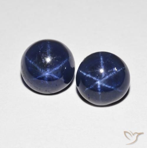 2.99ctw Naturel Bleu foncé Saphir étoilé, Tour, Opaque