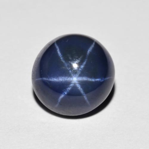 Saphir étoilé bleue naturelle coupe roude, 2,60 ct, opaque