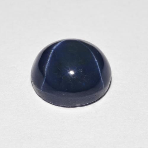 Saphir étoilé bleue naturelle coupe roude, 2,60 ct, opaque
