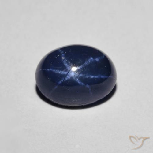 1.58ct Naturel Bleu marine Saphir étoilé, ovale, Opaque