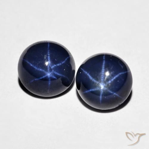 4.88ctw Naturel Bleu marine Saphir étoilé, Tour, Opaque