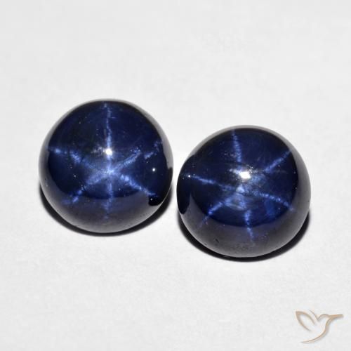4.11ctw Naturel Bleu marine Saphir étoilé, Tour, Opaque