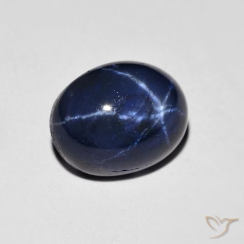 Saphir étoilé Bleu marine naturelle ovale, 3.13 ct, Opaque