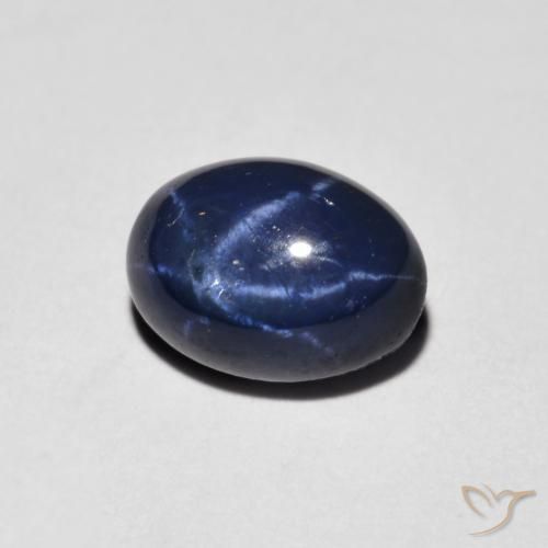 Saphir étoilé Bleu marine naturelle ovale, 1.58 ct, Opaque