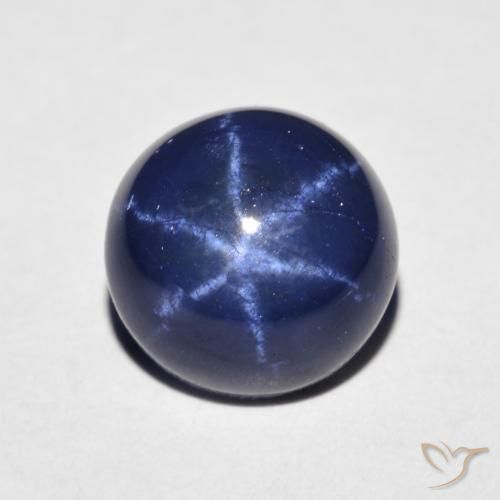 Saphir étoilé bleue naturelle coupe ovale, 4,18 ct, opaque