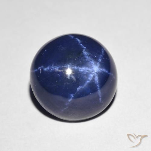 Saphir étoilé bleue naturelle coupe ovale, 4,18 ct, opaque