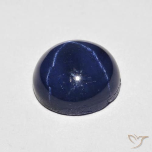 Saphir étoilé bleue naturelle coupe ovale, 4,18 ct, opaque