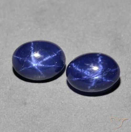 3.09ctw Naturel Bleu marine Saphir étoilé, ovale, Opaque