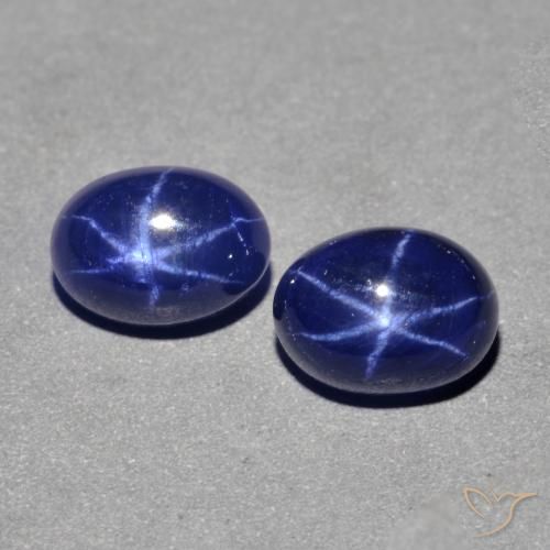 3.46ctw Naturel Bleu marine Saphir étoilé, ovale, Opaque
