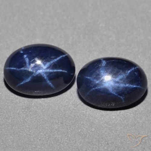 3.21ctw Naturel Bleu foncé Saphir étoilé, ovale, Opaque