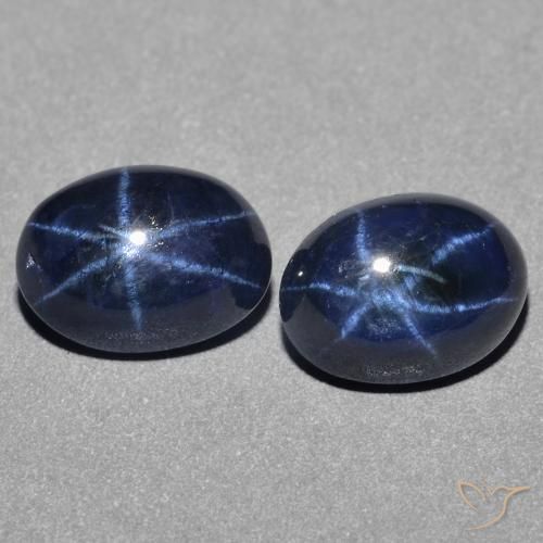 3.21ctw Naturel Bleu foncé Saphir étoilé, ovale, Opaque