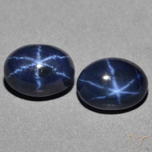 3.82ctw Naturel Bleu foncé Saphir étoilé, ovale, Opaque