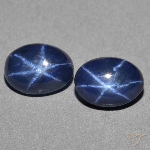 3.03ctw Naturel Bleu foncé Saphir étoilé, ovale, Opaque