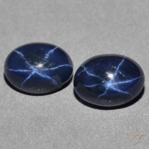 3.46ctw Naturel Bleu foncé Saphir étoilé, ovale, Opaque