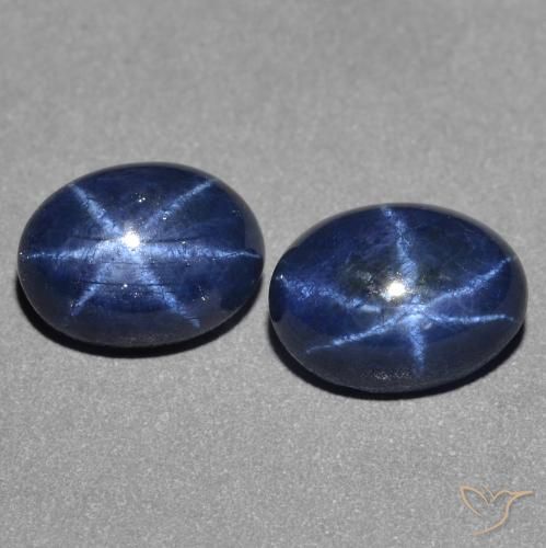2.74ctw Naturel Bleu marine profond Saphir étoilé, ovale, Opaque