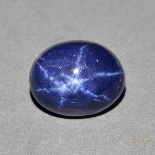 Saphir étoilé Bleu marine naturelle ovale, 4.29 ct, Opaque