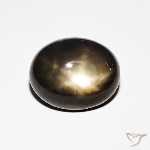 4.08ct Naturel Noire Saphir étoilé, ovale, Opaque