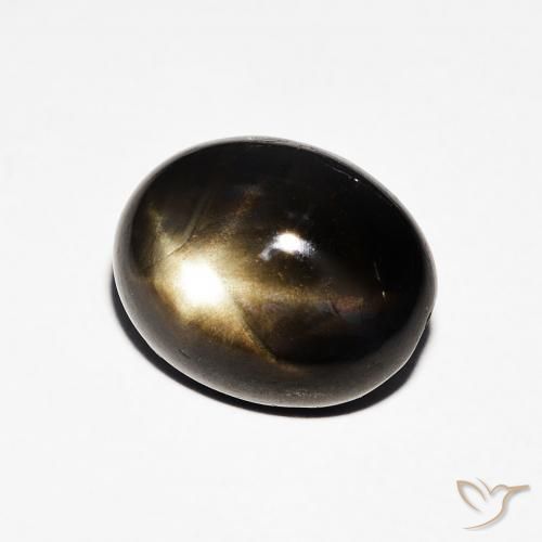 Saphir étoilé Noire naturelle ovale, 4.08 ct, Opaque