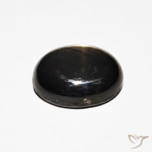 Saphir étoilé Noire naturelle ovale, 4.08 ct, Opaque
