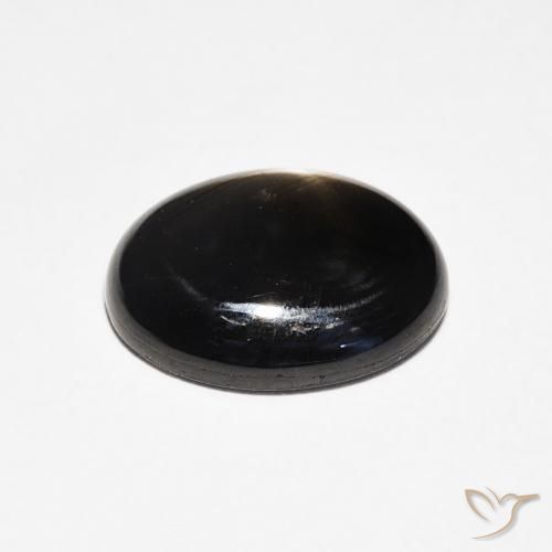 Saphir étoilé Noire naturelle ovale, 3.25 ct, Opaque
