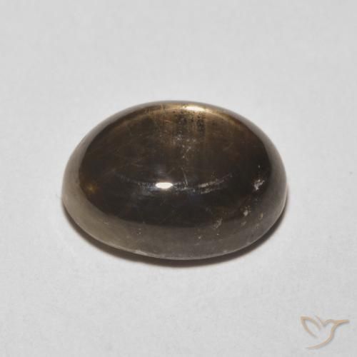 Saphir étoilé Noire naturelle ovale, 6.28 ct, Opaque
