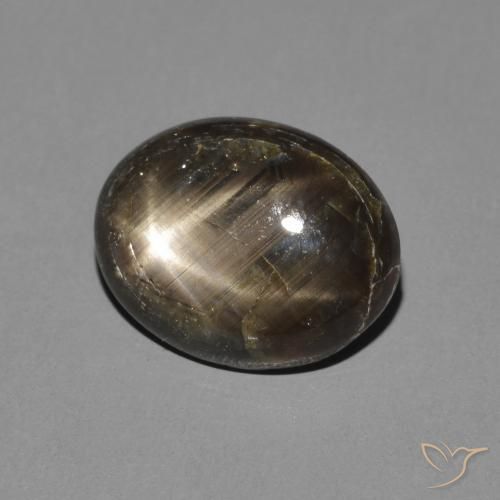 Saphir étoilé Noire naturelle ovale, 3.05 ct, Opaque