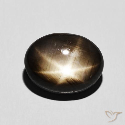 Saphir Étoilé Noire naturelle Coupe ovale, 6.54 ct, Opaque