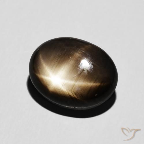 Saphir Étoilé Noire naturelle Coupe ovale, 6.54 ct, Opaque