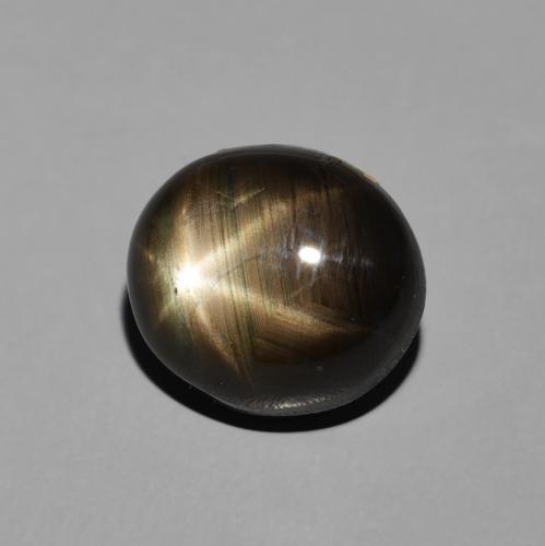 Saphir étoilé Noire naturelle ovale, 6.13 ct, Opaque