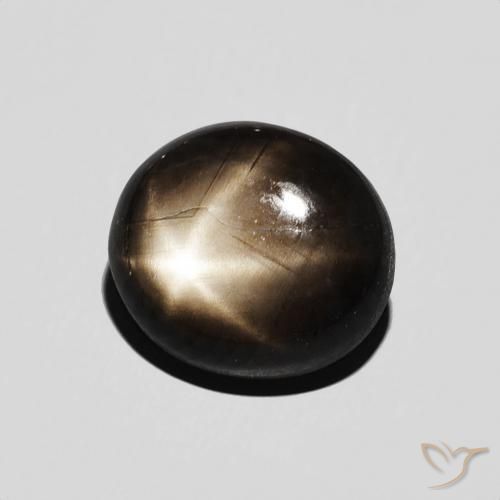 Saphir étoilé Noire naturelle ovale, 4.60 ct, Opaque