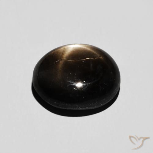 Saphir étoilé Noire naturelle ovale, 4.60 ct, Opaque