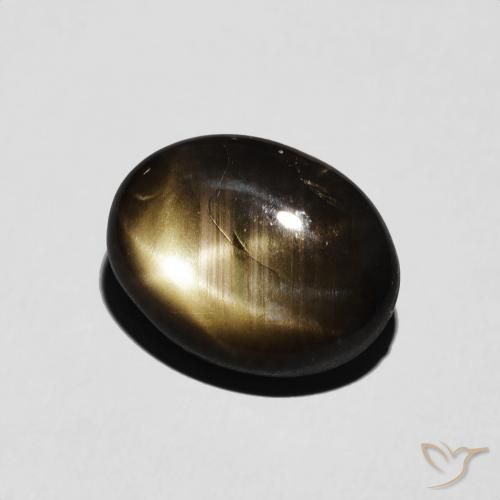 Saphir étoilé Noire naturelle ovale, 4.82 ct, Opaque