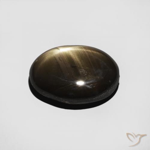 Saphir étoilé Noire naturelle ovale, 4.82 ct, Opaque