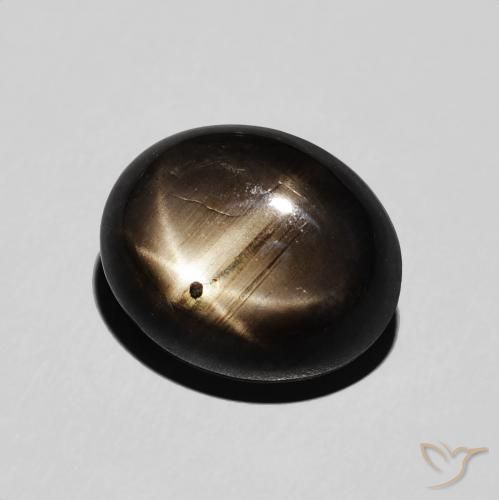 Saphir étoilé Noire naturelle ovale, 6.43 ct, Opaque