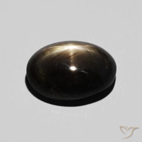 Saphir étoilé Noire naturelle ovale, 6.52 ct, Opaque