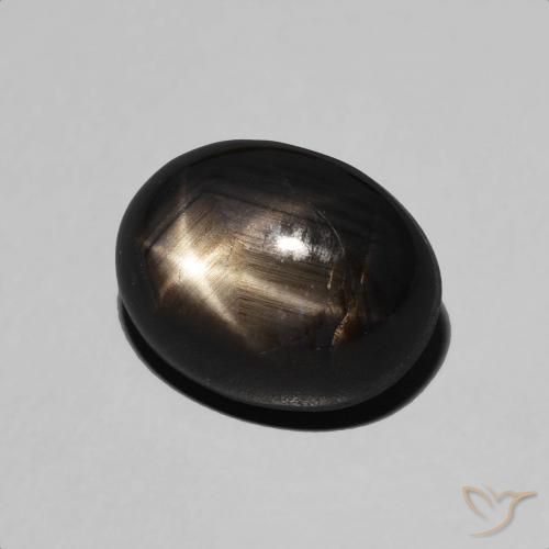 Saphir étoilé Noire naturelle ovale, 6.54 ct, Opaque